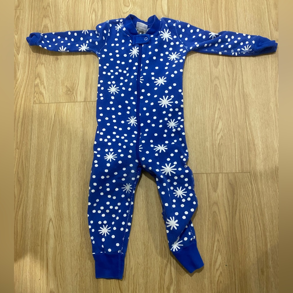 Hanna Andersson Blue and White Starry Kids Footie